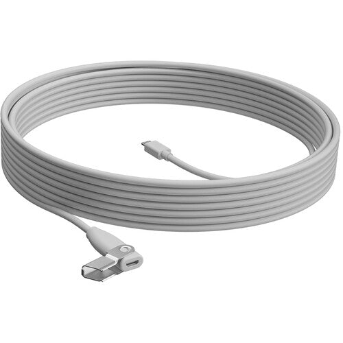 (Open Box) Logitech Rally Mic Pod Extension Cable 10 meter Extension Cable - 32.81 ft Audio Cable for Microphone,