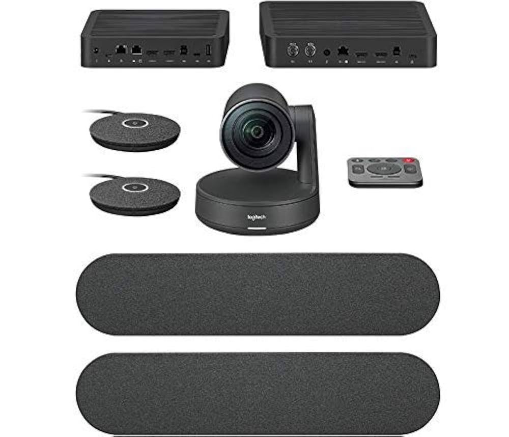(Open Box) Logitech Rally Plus Video Video Conference Equipment Full HD - 30 fps - 1 x Network (RJ-45) - USB - Gigabit Ethernet - External Microphone(s) - Desktop