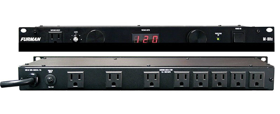 Furman 15A Standard Power Conditioner W/Lights & Digital Volt Meter, 9 Outlets, 1RU, 6Ft Cord