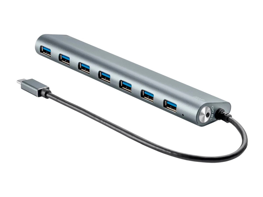 (Open Box) Monoprice SuperSpeed 7-Port USB-C Hub, Gray