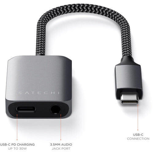 Satechi USB-C PD Audio Adapter Space Gray