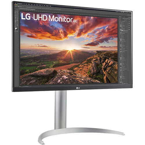 LG 27BP85UN-W 27" Class 4K UHD Gaming LCD Monitor 3840 x 2160 400 Nit - 5 ms - 16:9 - (IPS) Technology - DisplayPort - USB Hub Silver, Black, White