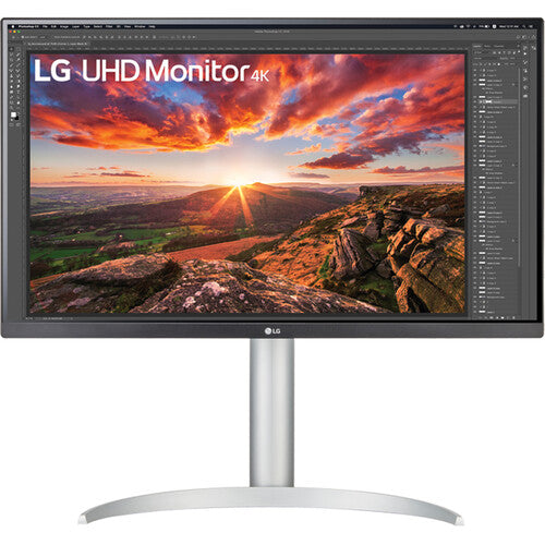 LG 27BP85UN-W 27" Class 4K UHD Gaming LCD Monitor 3840 x 2160 400 Nit - 5 ms - 16:9 - (IPS) Technology - DisplayPort - USB Hub Silver, Black, White