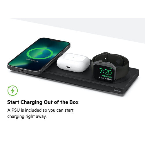 Belkin 3-in-1 Wireless Charging Pad with MagSafe (Open Box)