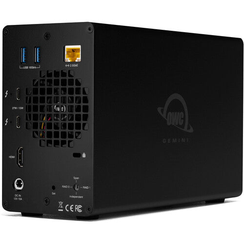 32.0TB OWC Gemini Two-Drive RAID Thunderbolt 3 (40Gb/s) External + 7-Port Dock