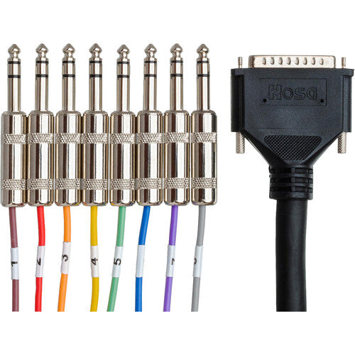 Hosa 3m DB25 to 8-channel 1/4" TRS Cable