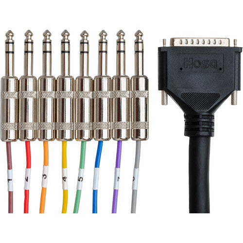 Hosa 4m DB25 to 8-channel 1/4" TRS Cable