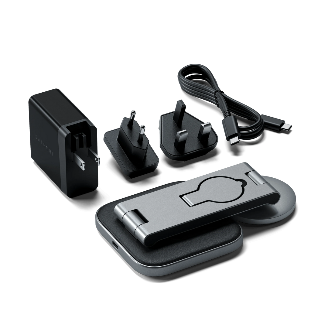 Satechi 3-in-1 Foldable Qi2 Wireless Charging Stand (Space Gray)