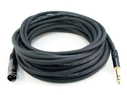 Monoprice 50' XLR Male to 1/4in TRS Male Cable