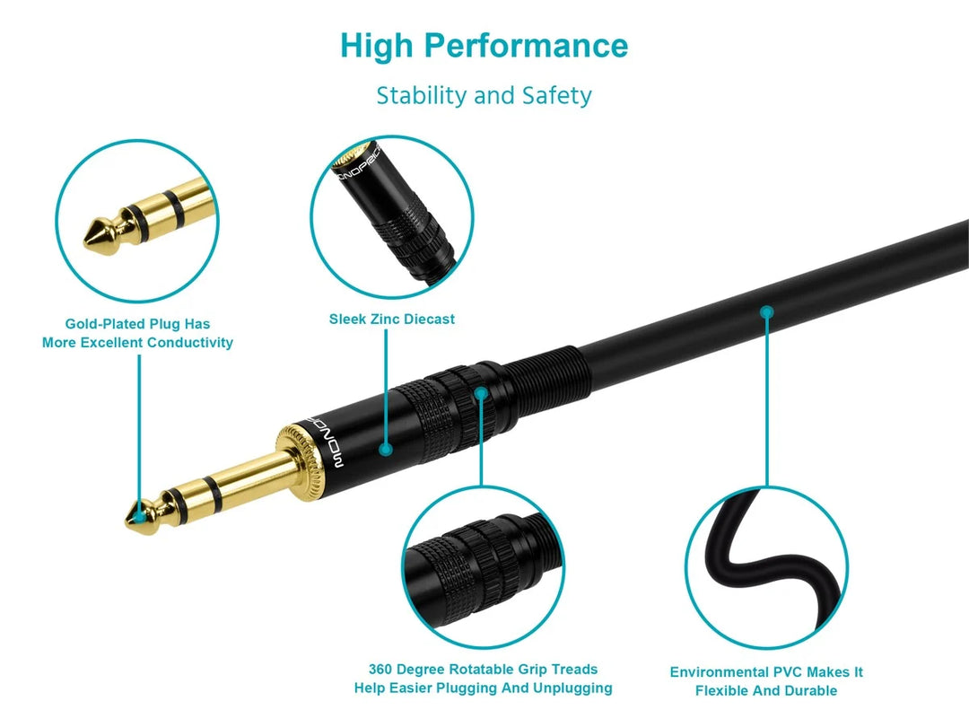 Monoprice 50' XLR Male to 1/4in TRS Male Cable