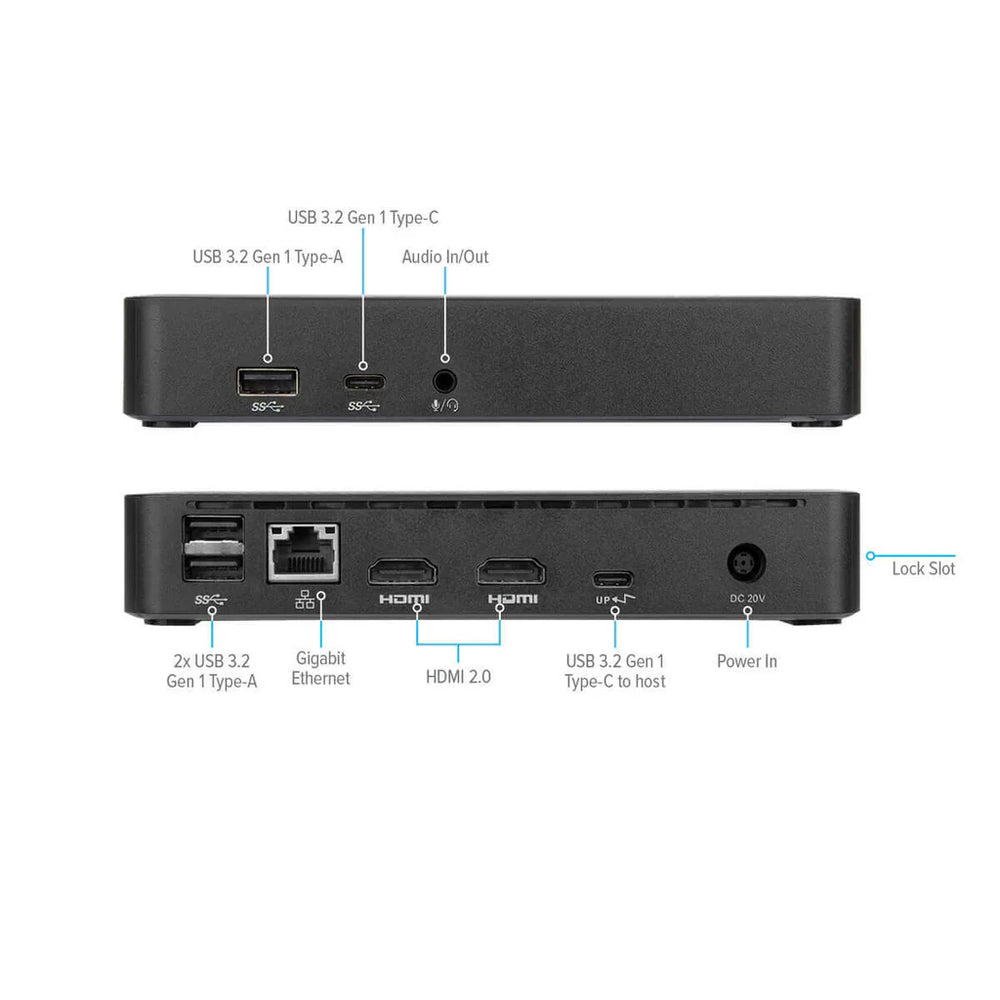 Targus Universal USB-C DV4K Docking Station with 65W Power Delivery Black Gray