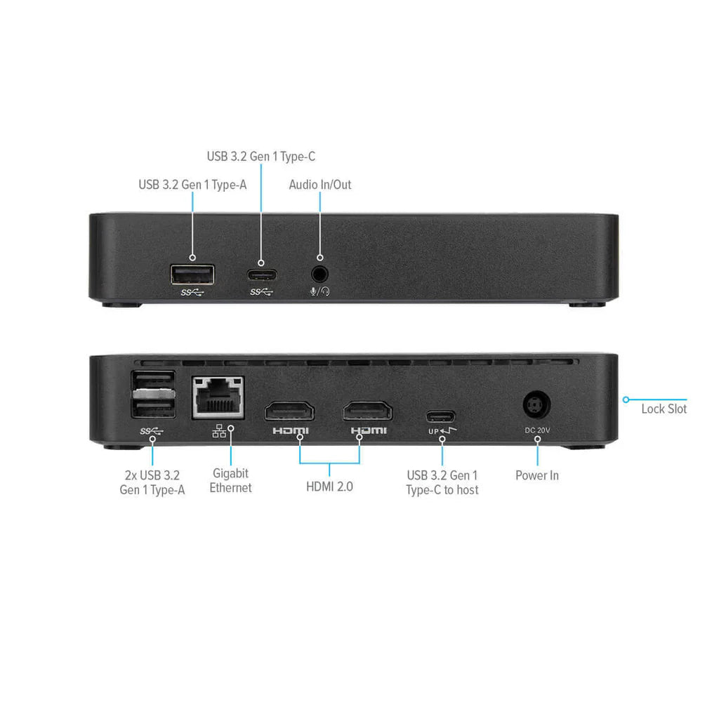 Targus Universal USB-C DV4K Docking Station with 65W Power Delivery Black Gray
