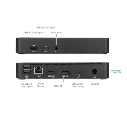 Targus Universal USB-C DV4K Docking Station with 65W Power Delivery Black Gray