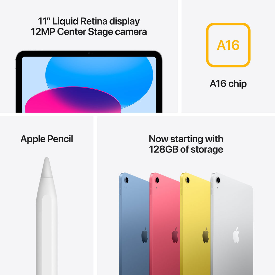 Apple 10.9" iPad (10th Gen, 256GB, Wi-Fi + Cellular, Blue)