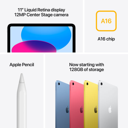 Apple 10.9" iPad (10th Gen, 256GB, Wi-Fi + Cellular, Blue)