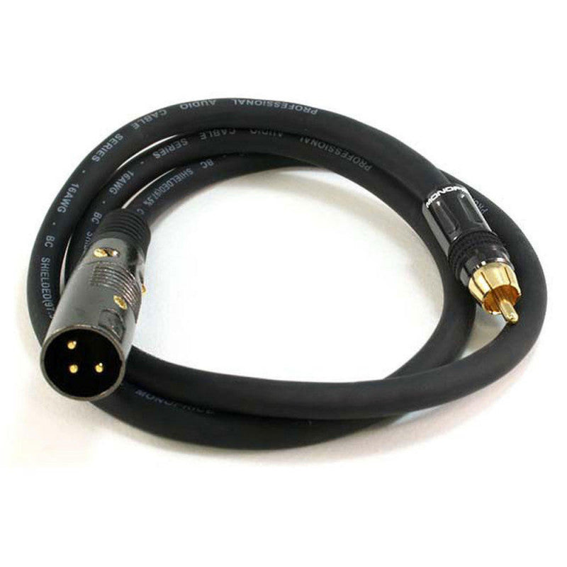 3' XLRM - RCA Male to Male Cable