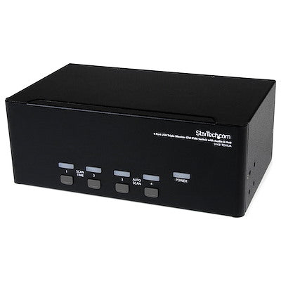 StarTech.com 4 Port Triple Monitor DVI USB KVM Switch with Audio & USB 2.0 Hub