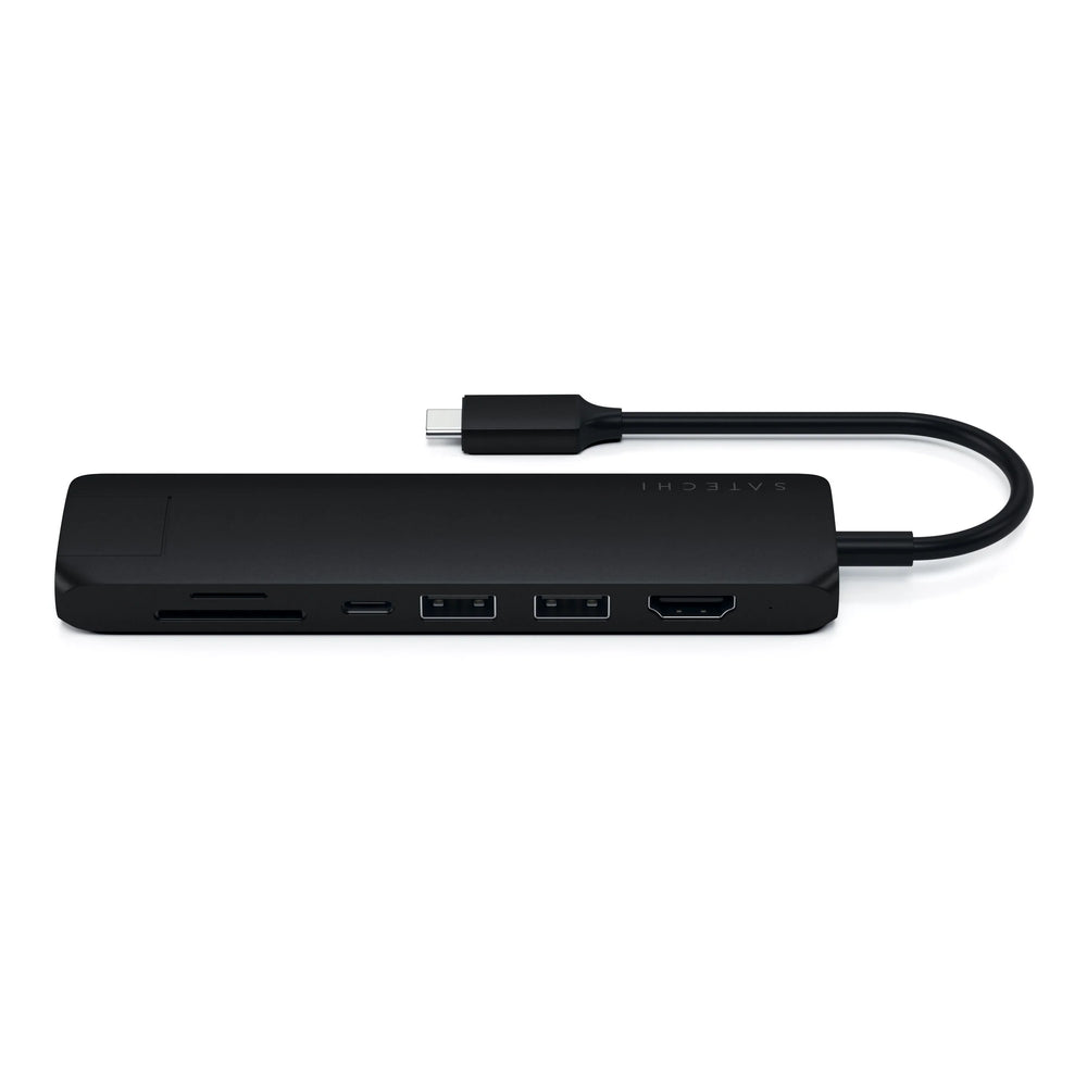 Satechi 7-in-1 USB-C Slim Multiport Adapter with Ethernet (Black)
