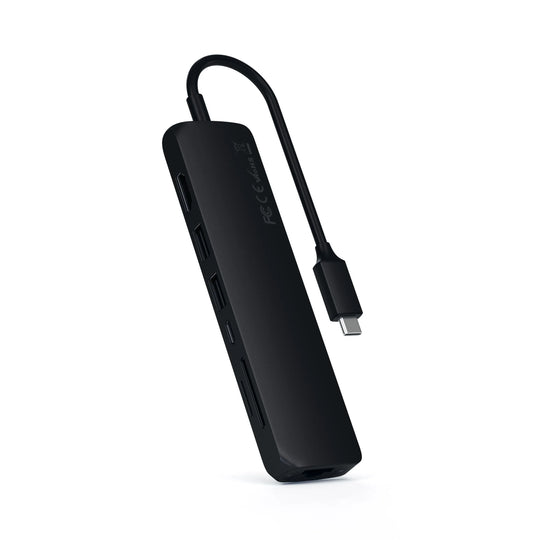 Satechi 7-in-1 USB-C Slim Multiport Adapter with Ethernet (Black)