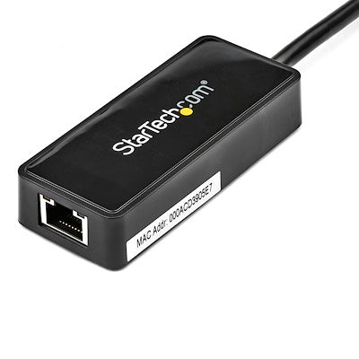 StarTech USB 3 Gigabit Ethernet Adapter NIC w/ USB Port Black